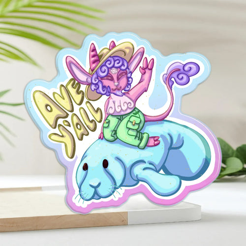 Ave Y'all Rainbow Acrylic Pins