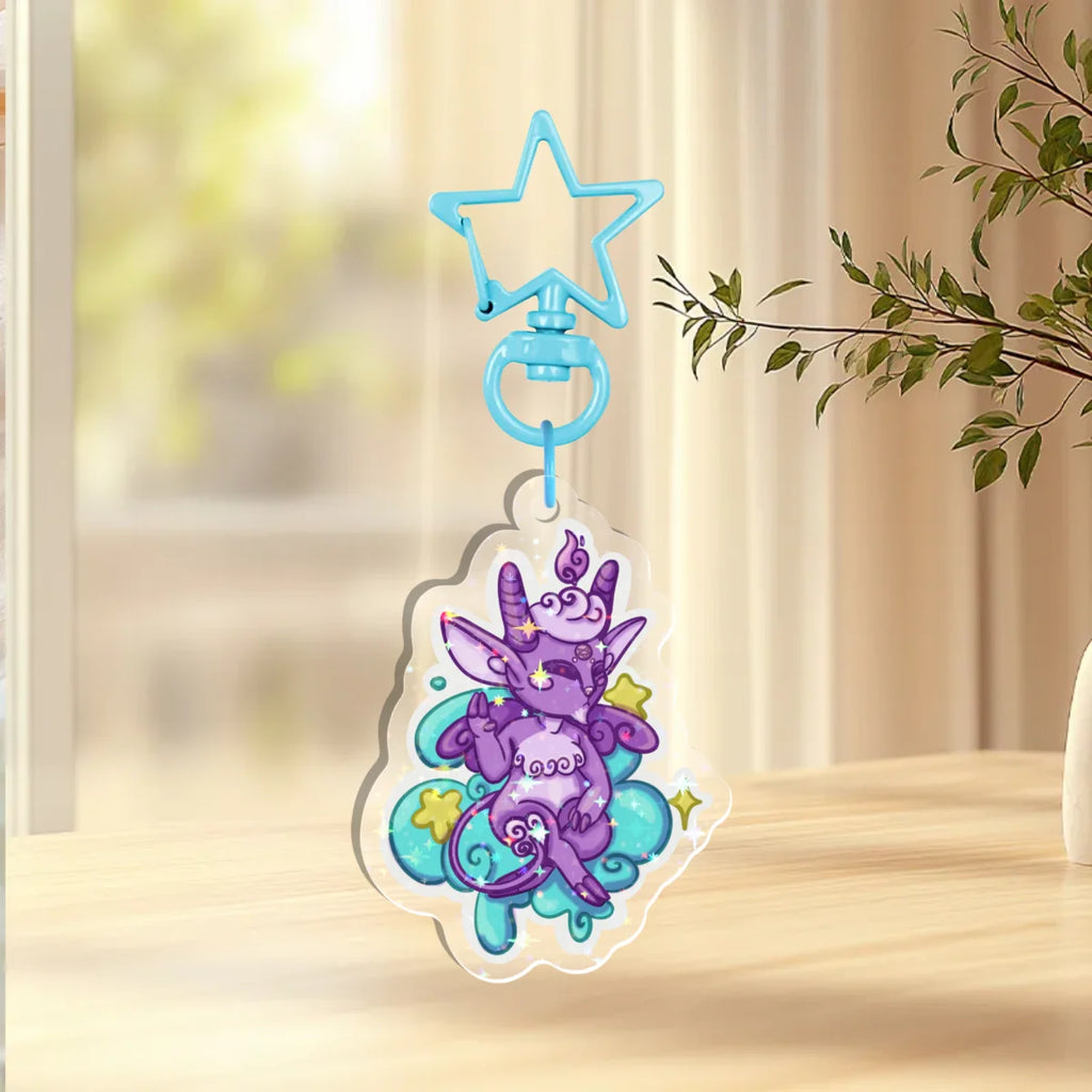 Baphomet Cutie Holographic Keychain