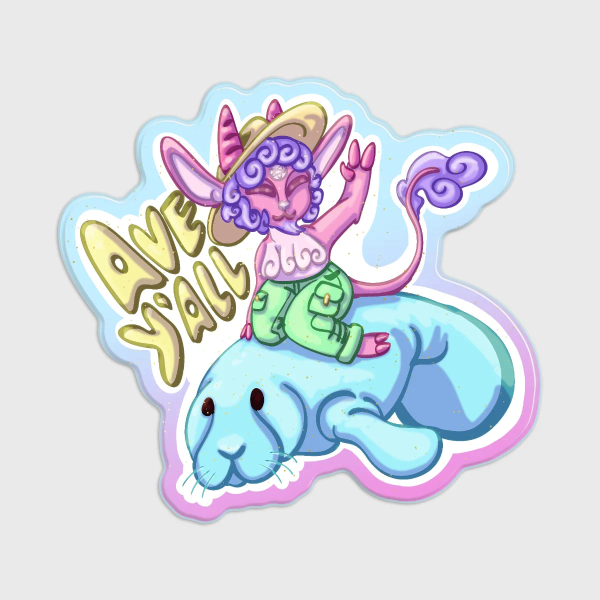 Ave Y'all Rainbow Acrylic Pins
