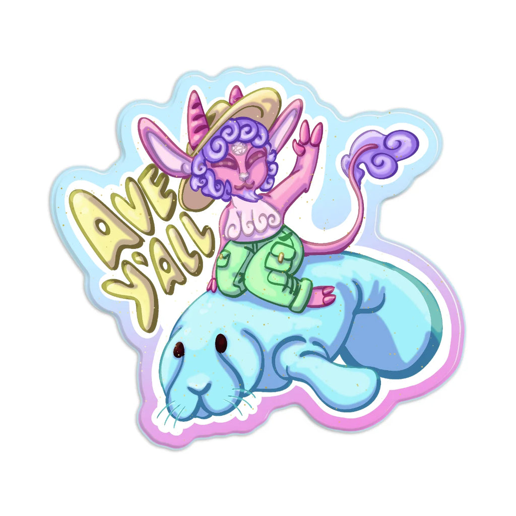 Ave Y'all Rainbow Acrylic Pins
