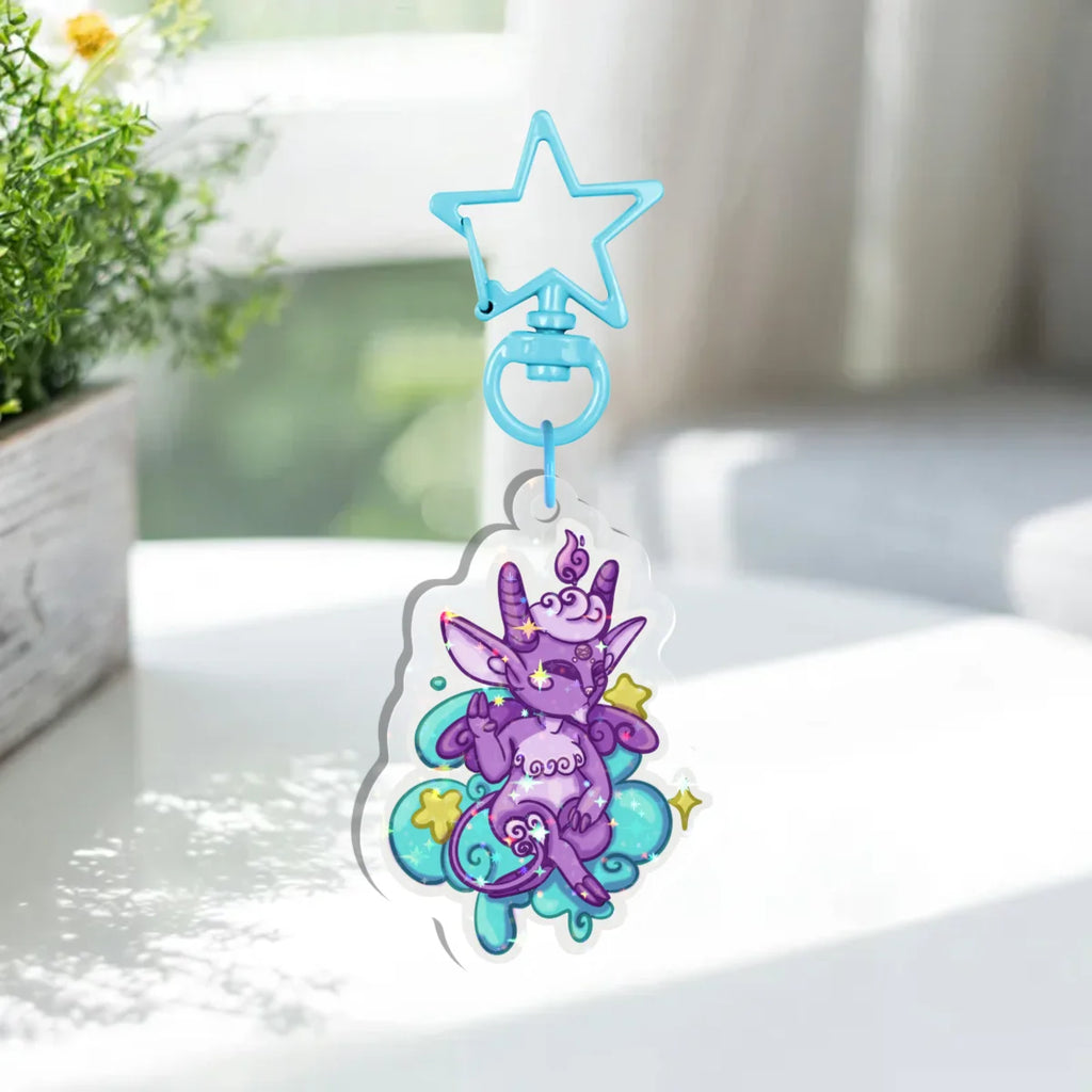 Baphomet Cutie Holographic Keychain